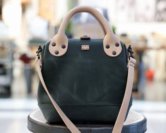 Green Leather Mini Tool Bag Purse - Limited Edition