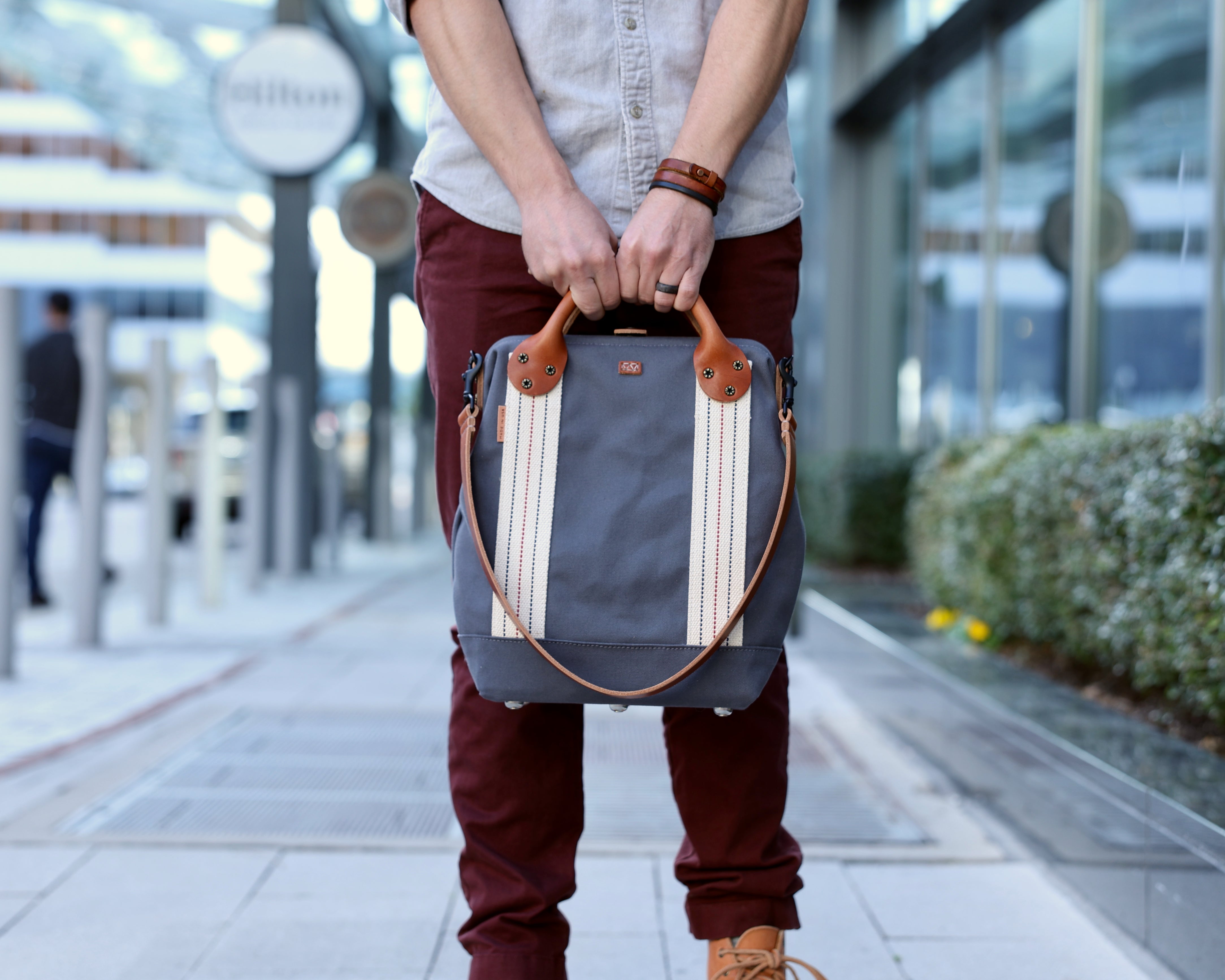 Tool Bag Briefcase - Canvas & Leather Briefcase Made in Norfolk